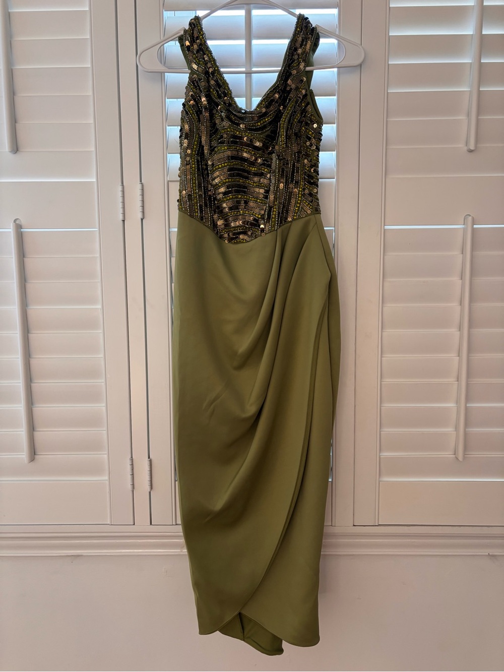 ASOS Olive Beaded Midi Dress
